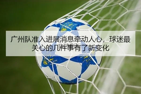 广州队准入进展消息牵动人心，球迷最关心的几件事有了新变化 | leyu
